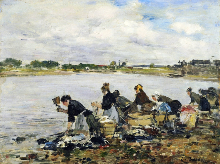 Laundresses on the Banks of the Touques - Eugene Boudin