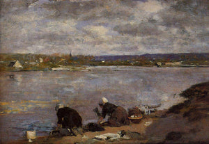 Laundresses on the Banks of the Touques - Eugene Boudin