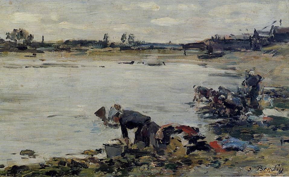 Laundresses on the Banks of the Touques - Eugene Boudin