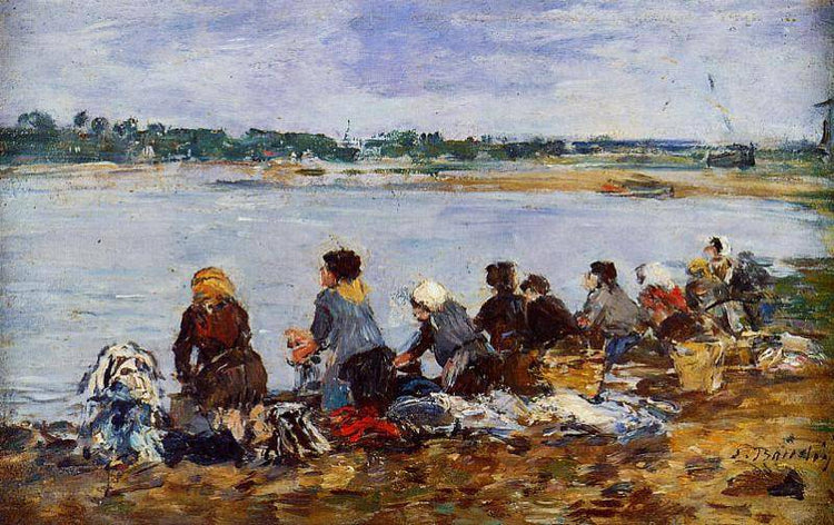 Laundresses on the Banks of the Touques - Eugene Boudin