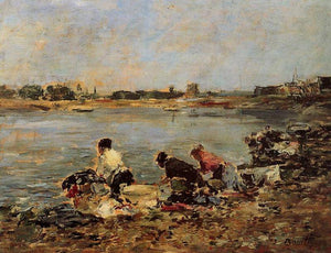 Laundresses on the Banks of the Touques - Eugene Boudin