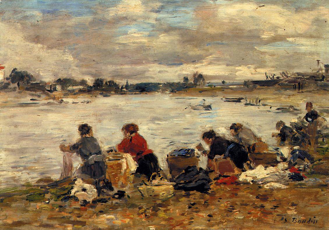 Laundresses on the Banks of the Touques - Eugene Boudin