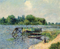 Laundry on the Seine at Herblay by Gustave Loiseau — hand-painted botanical oil painting reproduction on canvas