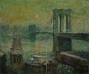 Brooklyn Bridge by Ernest Lawson — hand-painted landscape oil painting reproduction on canvas