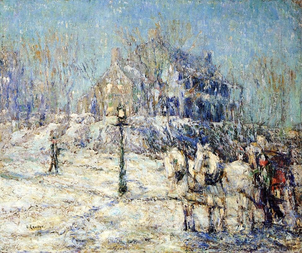 The Dyckman House by Ernest Lawson — hand-painted landscape oil painting reproduction on canvas