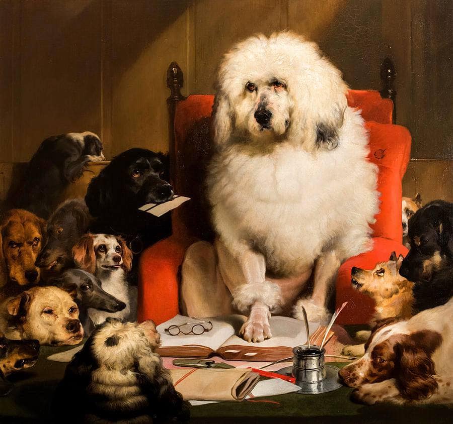 Laying Down the Law by Edwin Henry Landseer — hand-painted animal oil painting reproduction on canvas