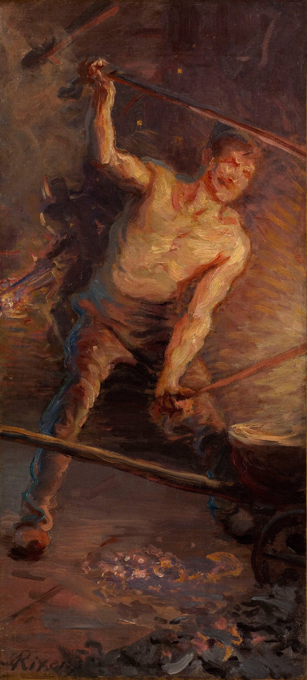 Le Feu by Jean-André Rixens, hand-painted cultural oil painting reproduction on canvas