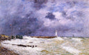 Le Havre. Heavy Winds off of Frascati. by Eugene Boudin — hand-painted landscape oil painting reproduction on canvas