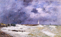 Le Havre. Heavy Winds off of Frascati. by Eugene Boudin — hand-painted landscape oil painting reproduction on canvas