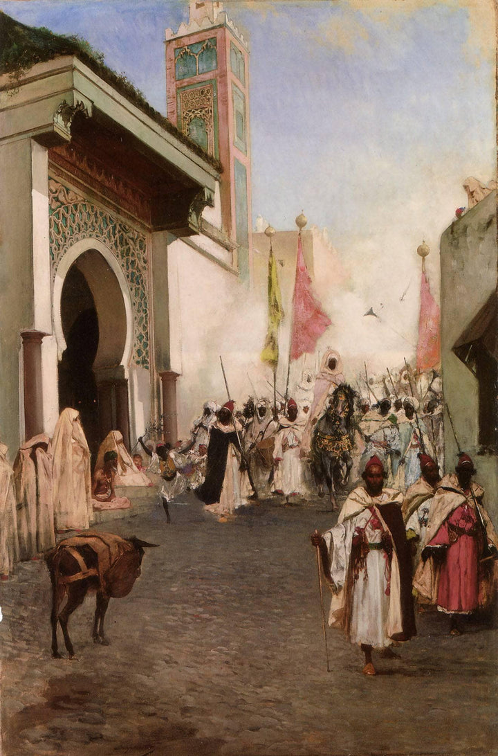 Le Pacha De Tanger Près De La Grande Mosquée by Benjamin Constant — hand-painted architectural oil painting reproduction on canvas