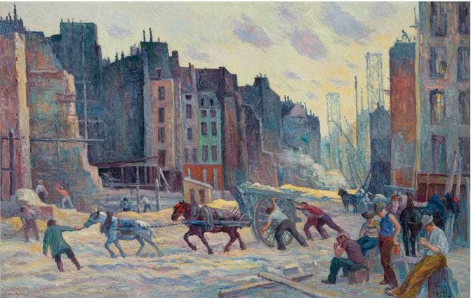 Le Percement De La Rue Réaumur, Paris by Maximilien Luce — hand-painted landscape oil painting reproduction on canvas