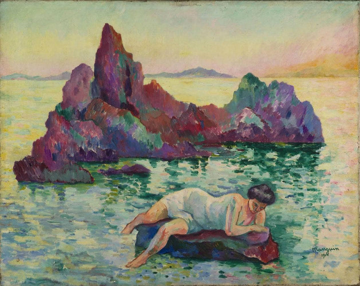 Le Rocher (la Naïade, Cavalière) by Henri Manguin — hand-painted landscape oil painting reproduction on canvas