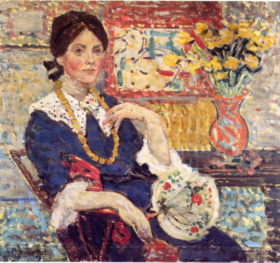 Le Rouge Portrait of Miss Edith King by Maurice Prendergast — hand-painted portrait oil painting reproduction on canvas