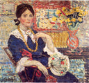Le Rouge Portrait of Miss Edith King by Maurice Prendergast — male oil painting wall art, Post Impressionism