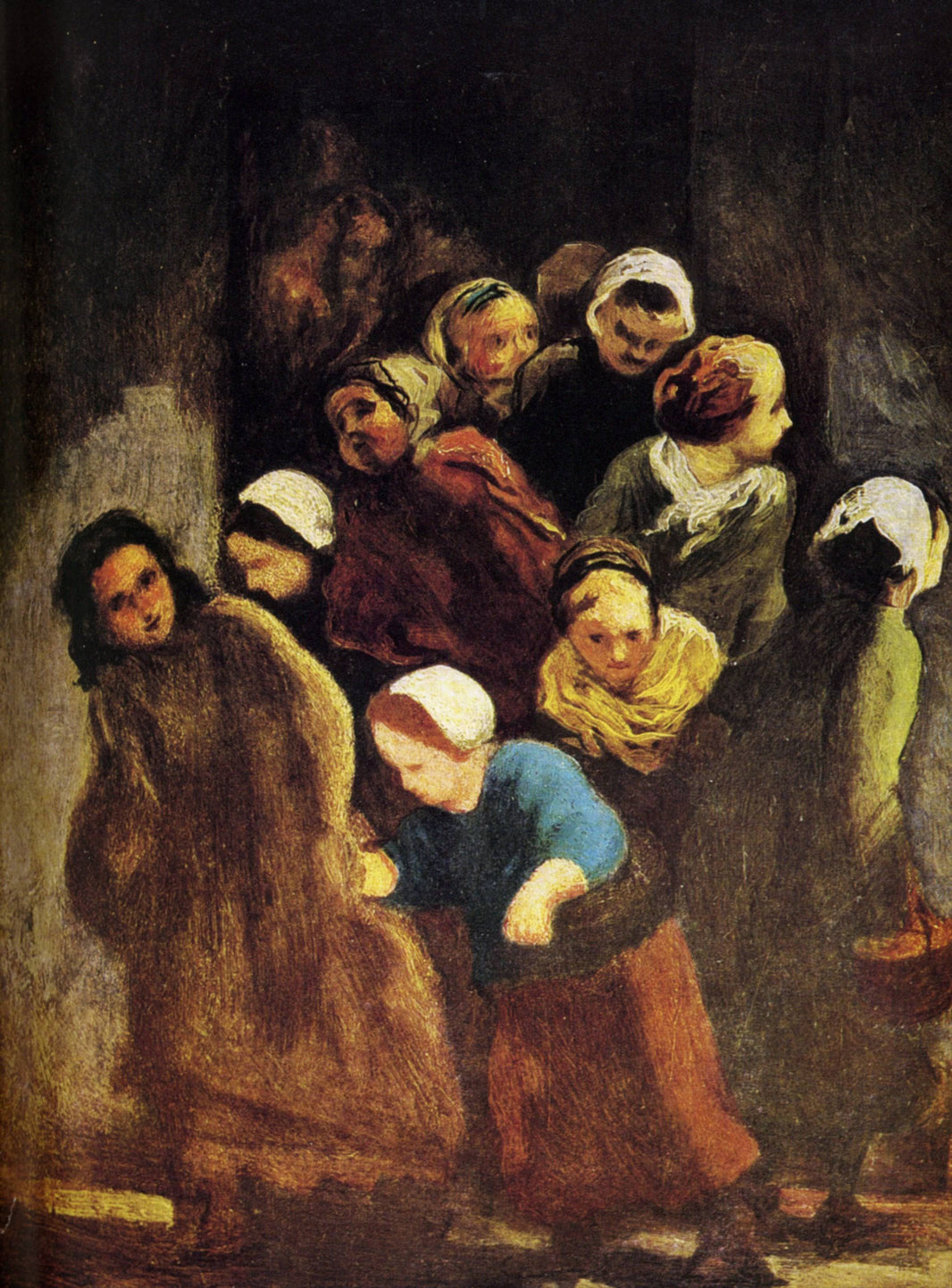 Leaving School by Honore Daumier, hand-painted portrait oil painting reproduction on canvas
