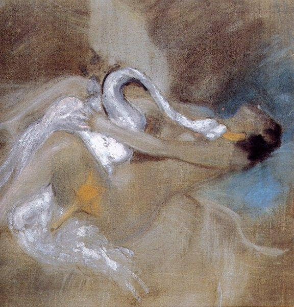 Leda with the swan by Giovanni Boldini — hand-painted abstract oil painting reproduction on canvas