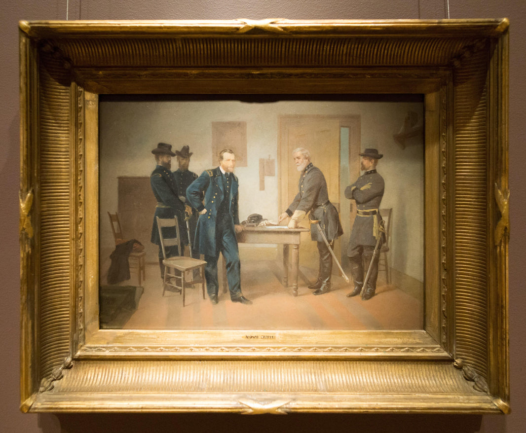 Lee Surrendering to Grant at Appomattox by Alonzo Chappel — hand-painted portrait oil painting reproduction on canvas