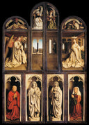 The Ghent Altarpiece (exterior) by Jan van Eyck — hand-painted cultural oil painting reproduction on canvas