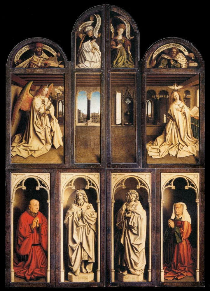 The Ghent Altarpiece (exterior) by Jan van Eyck — hand-painted cultural oil painting reproduction on canvas
