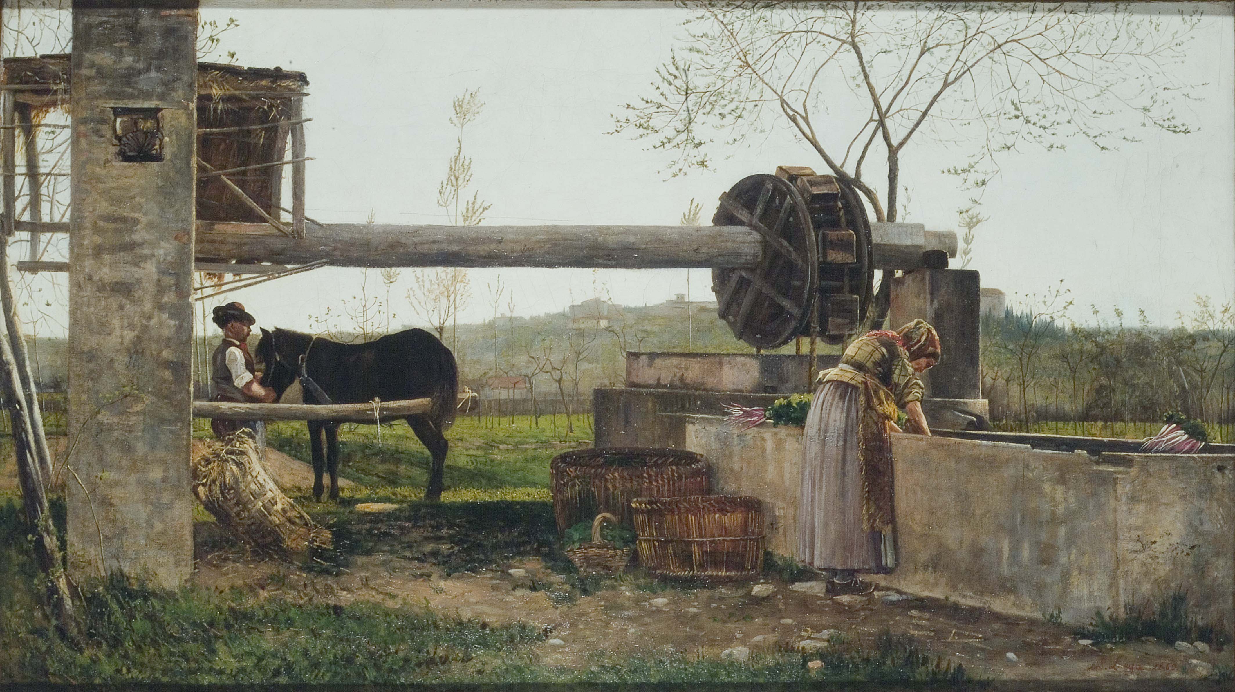 The water wheel - Silvestro Lega