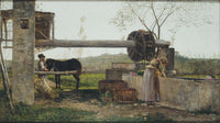 The water wheel by Silvestro Lega — hand-painted animal oil painting reproduction on canvas