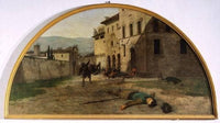 The war by Silvestro Lega — hand-painted architectural oil painting reproduction on canvas
