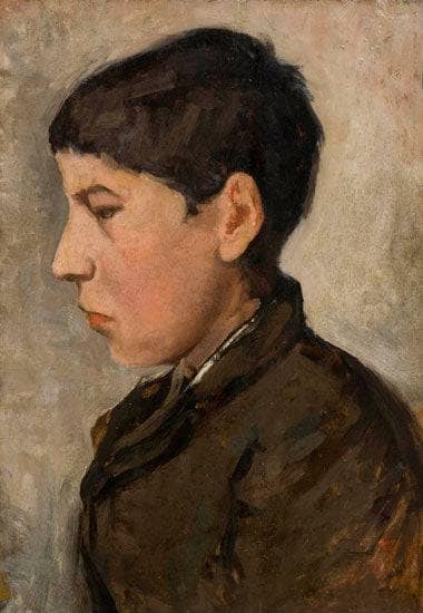 Head of a boy by Silvestro Lega — hand-painted portrait oil painting reproduction on canvas