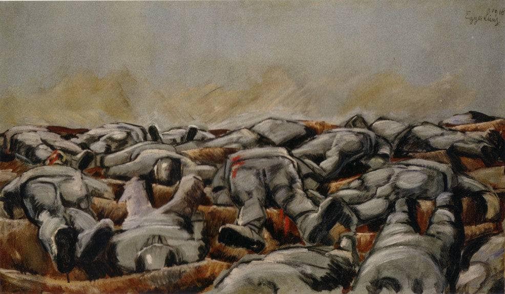 Leichenfeld II by Albin Egger-Lienz — hand-painted landscape oil painting reproduction on canvas