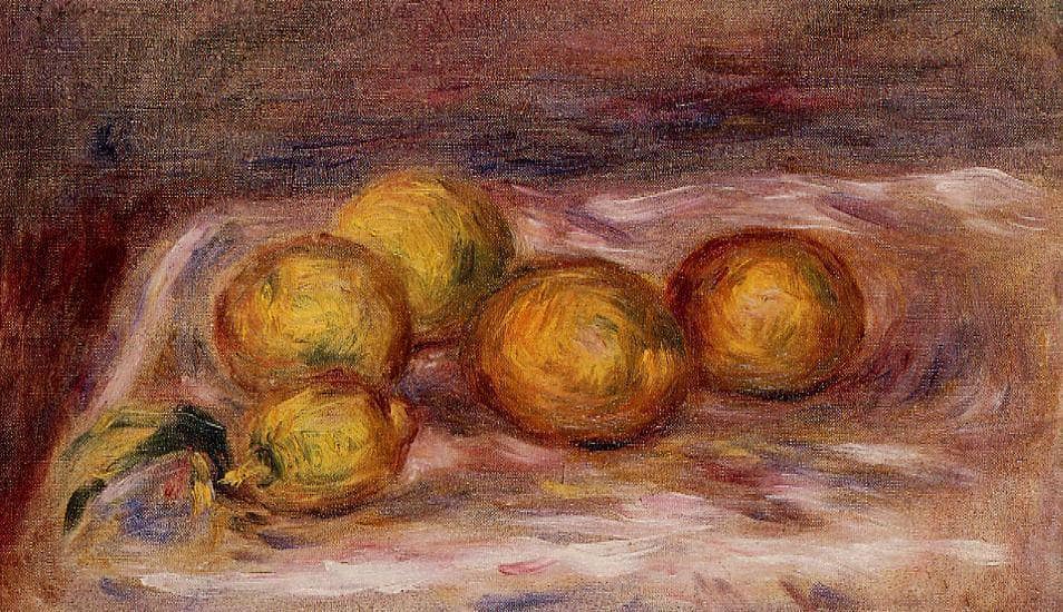 Lemons by Pierre-Auguste Renoir — hand-painted photography oil painting reproduction on canvas