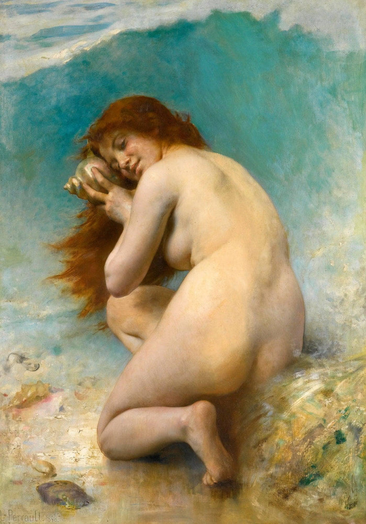 A water nymph by Léon Bazile Perrault — hand-painted portrait oil painting reproduction on canvas