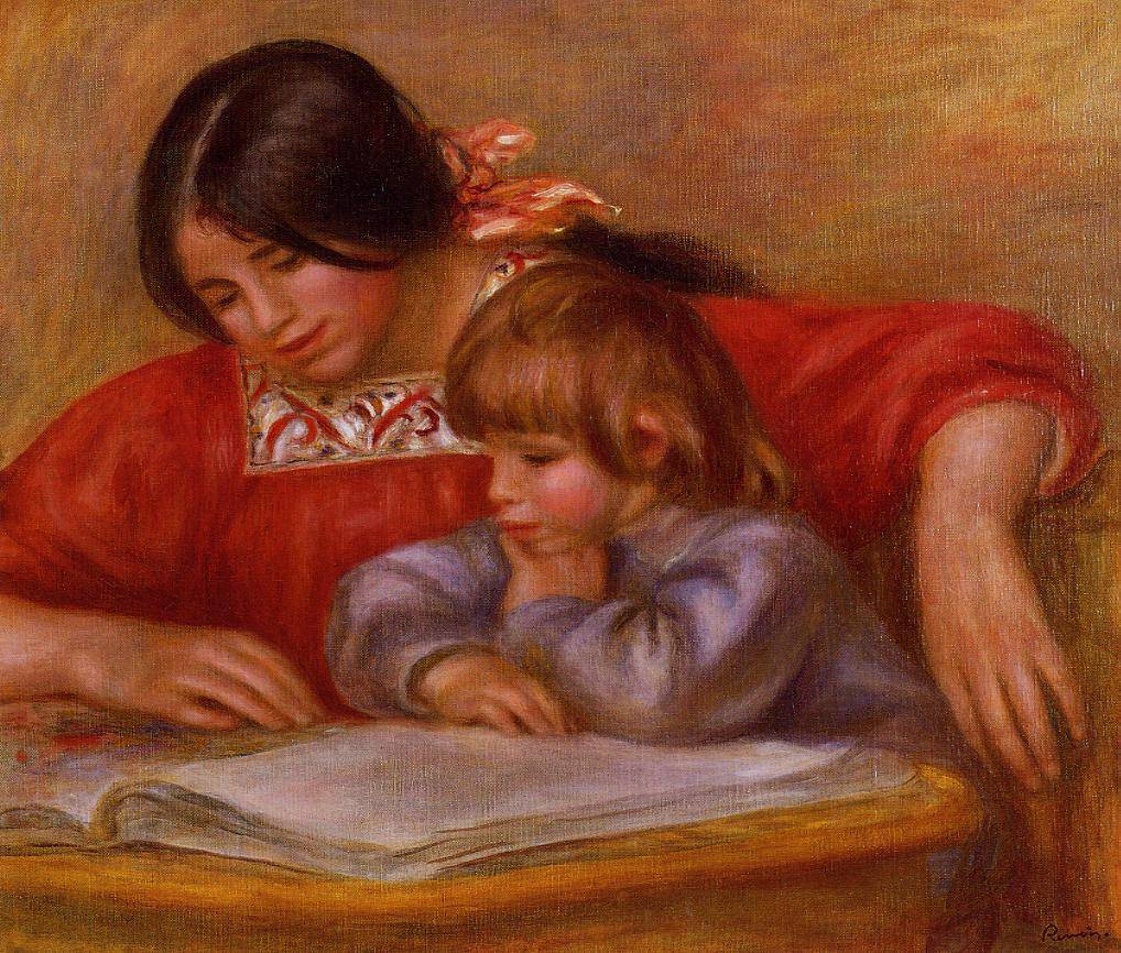 Leontine and Coco by Pierre-Auguste Renoir — hand-painted portrait oil painting reproduction on canvas