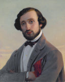 Portrait of Ludwig August Frankl von Hochwart (1810-1894) by Leopold Pollak — male oil painting wall art, Romanticism