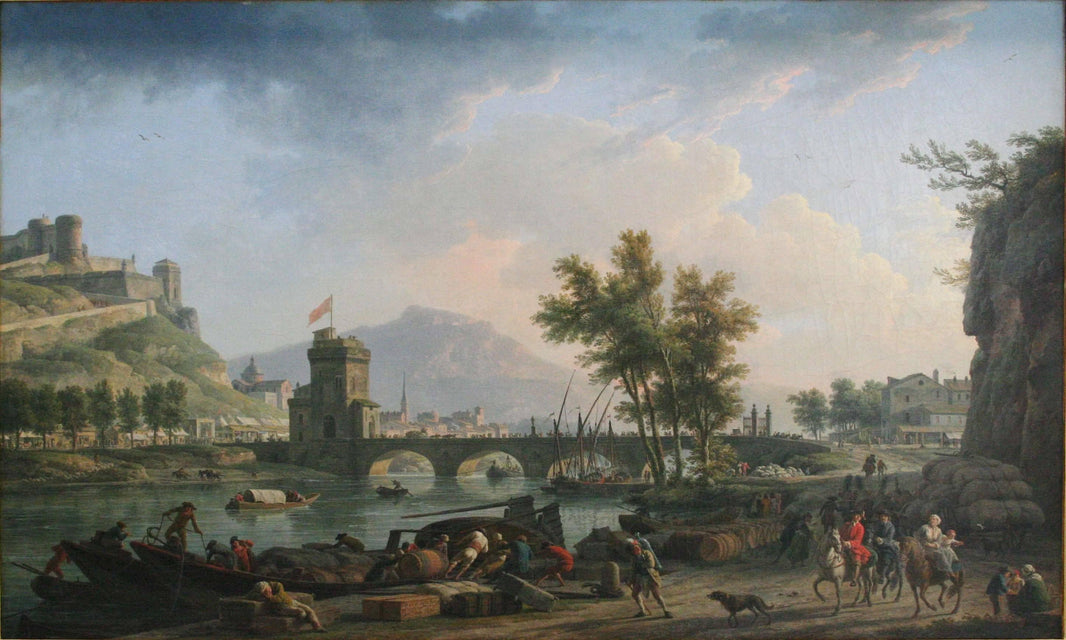 Les Abords D'une Foire. by Claude-Joseph Vernet — hand-painted landscape oil painting reproduction on canvas