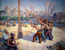 Les Batteurs De Pieux by Maximilien Luce — city oil painting wall art, Neo Impressionism
