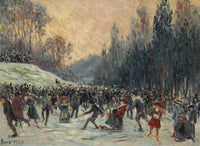 Les Patineurs by Maximilien Luce — hand-painted landscape oil painting reproduction on canvas