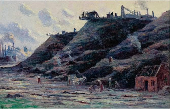 Les Terrils, Charleroi by Maximilien Luce — hand-painted landscape oil painting reproduction on canvas