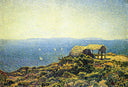 Levant isle by Theo van Rysselberghe — seascapes oil painting wall art, Pointillism