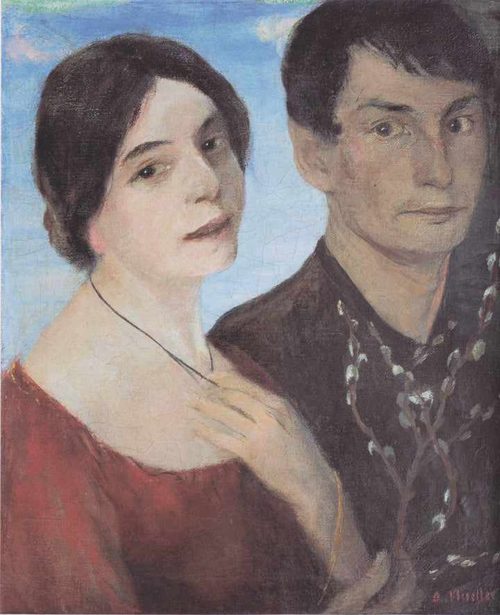 Liebesfrühling Ii (doppelbildnis Maschka Und Otto Mueller) by Otto Mueller — hand-painted portrait oil painting reproduction on canvas