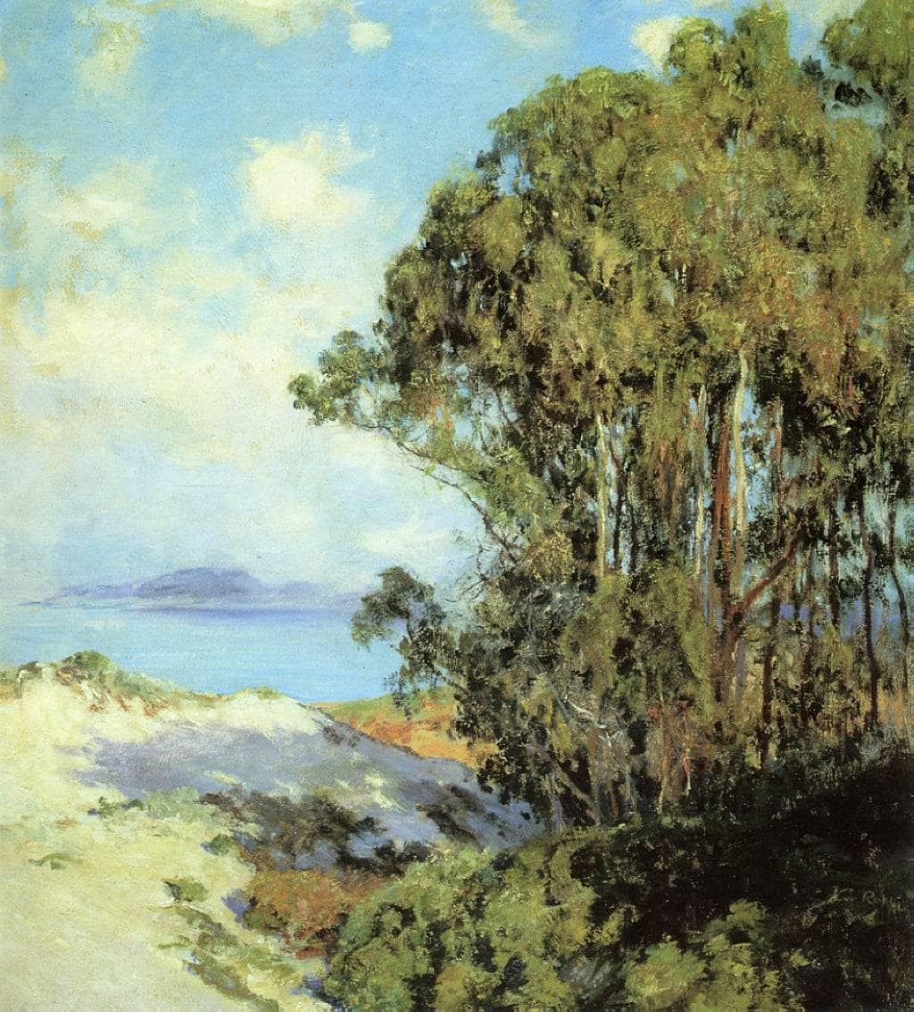 Lifting Fog, Carmel by Guy Rose — hand-painted botanical oil painting reproduction on canvas