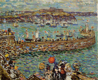 Lighthouse at St. Malo by Maurice Prendergast — hand-painted landscape oil painting reproduction on canvas