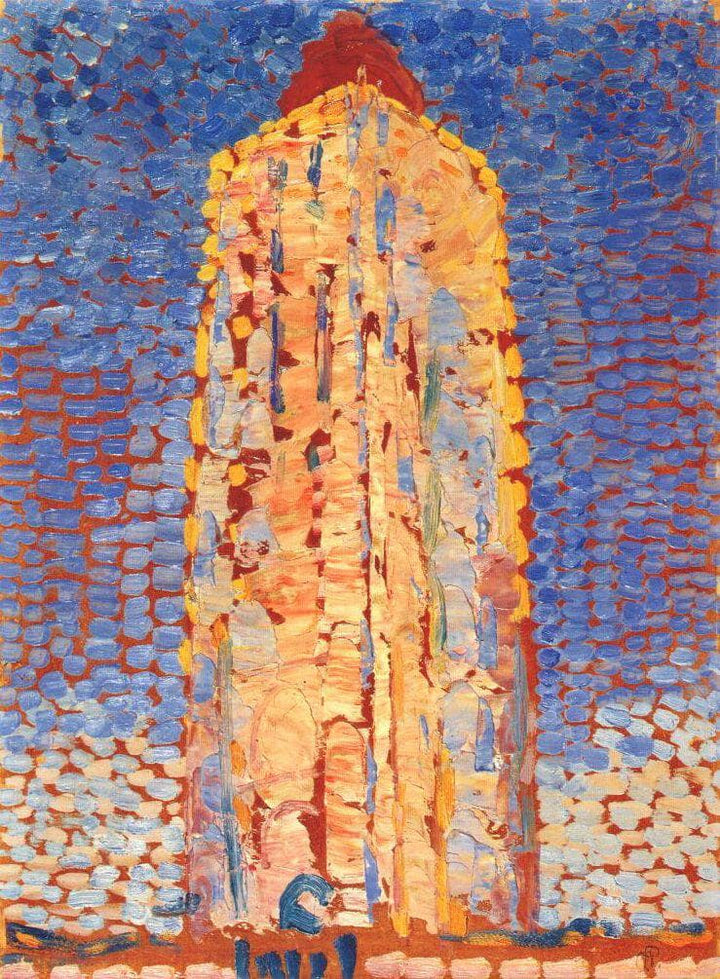 Lighthouse in Westkapelle by Piet Mondrian — hand-painted abstract oil painting reproduction on canvas