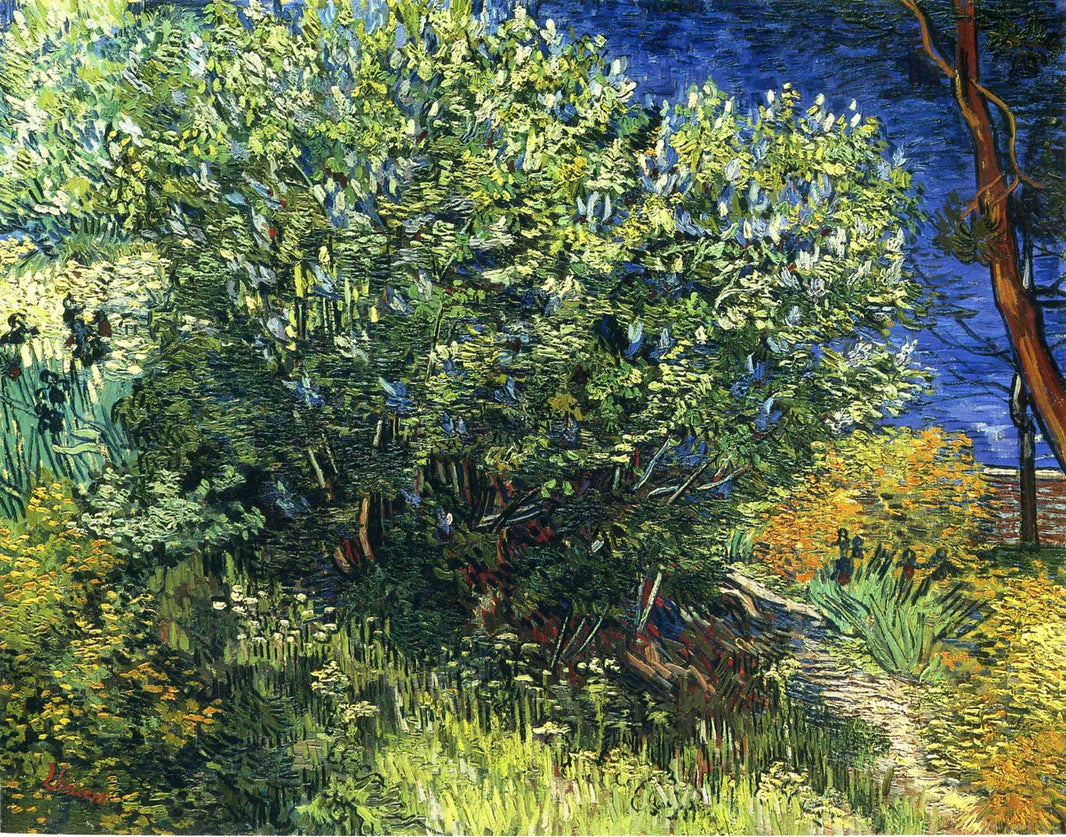 Lilac Bush by Vincent van Gogh — hand-painted botanical oil painting reproduction on canvas