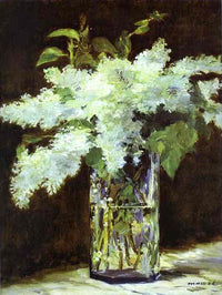 Lilac in a glass by Edouard Manet — hand-painted botanical oil painting reproduction on canvas