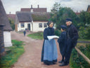 Lille Næstved. Familien Rasmussens Hus by Hans Andersen Brendekilde — group oil painting wall art, Realism