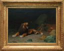 Lion Snapping at a Butterfly by Jean-Leon Gerome — hand-painted animal oil painting reproduction on canvas