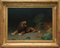 Lion Snapping at a Butterfly by Jean-Leon Gerome — hand-painted animal oil painting reproduction on canvas