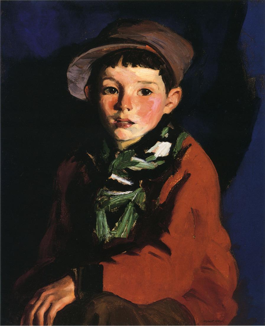 Listening Boy by Robert Henri — hand-painted portrait oil painting reproduction on canvas