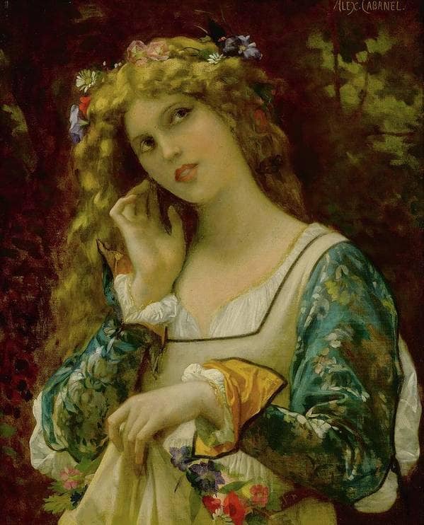 Listening to the Voice of Echo by Alexandre Cabanel — hand-painted portrait oil painting reproduction on canvas