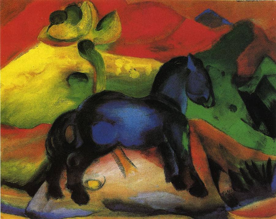 Little Blue Horse by Franz Marc — hand-painted abstract oil painting reproduction on canvas