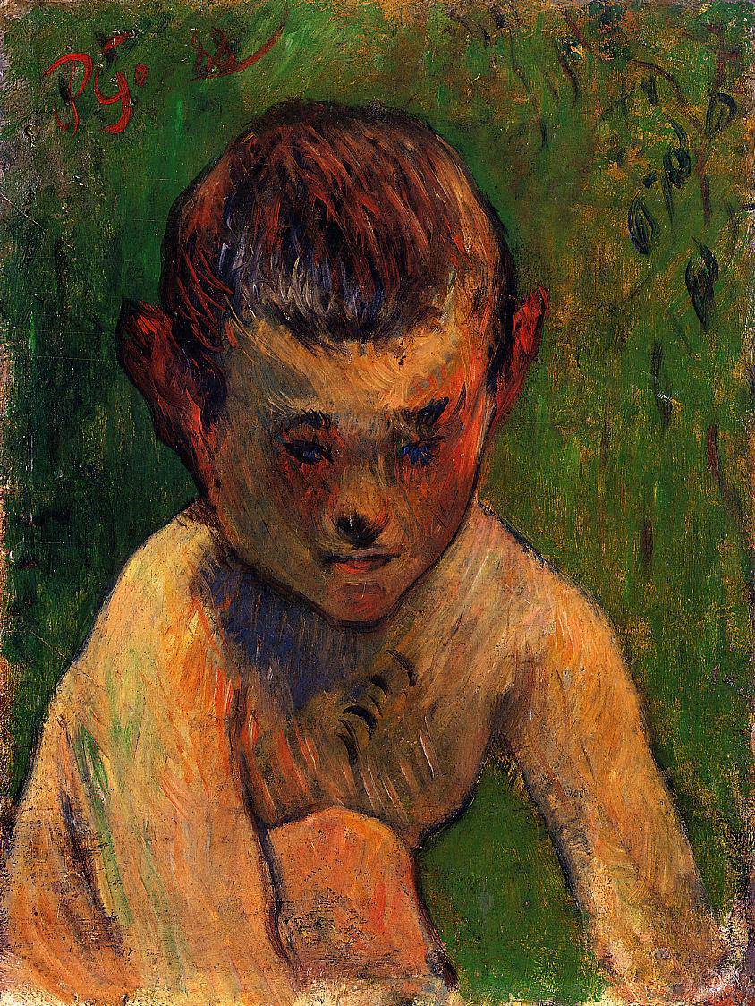 Little breton bather by Paul Gauguin — hand-painted portrait oil painting reproduction on canvas
